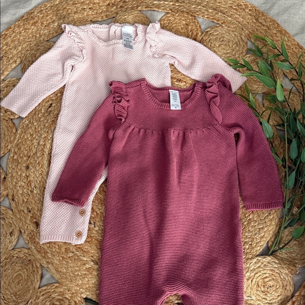 Modern moment and just one for you knitted jumpsuit. 6-12 mo